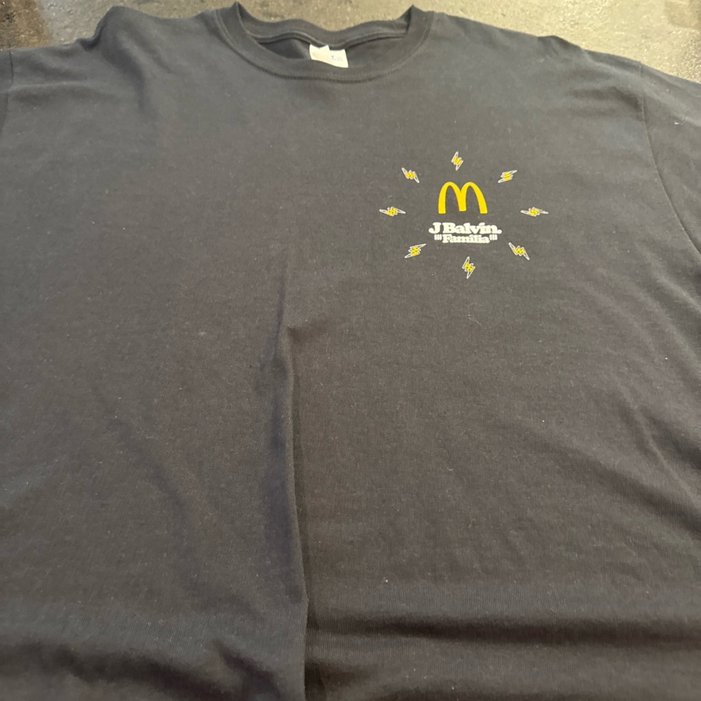 J Balvin McDonald's Black Tee Size XL USED